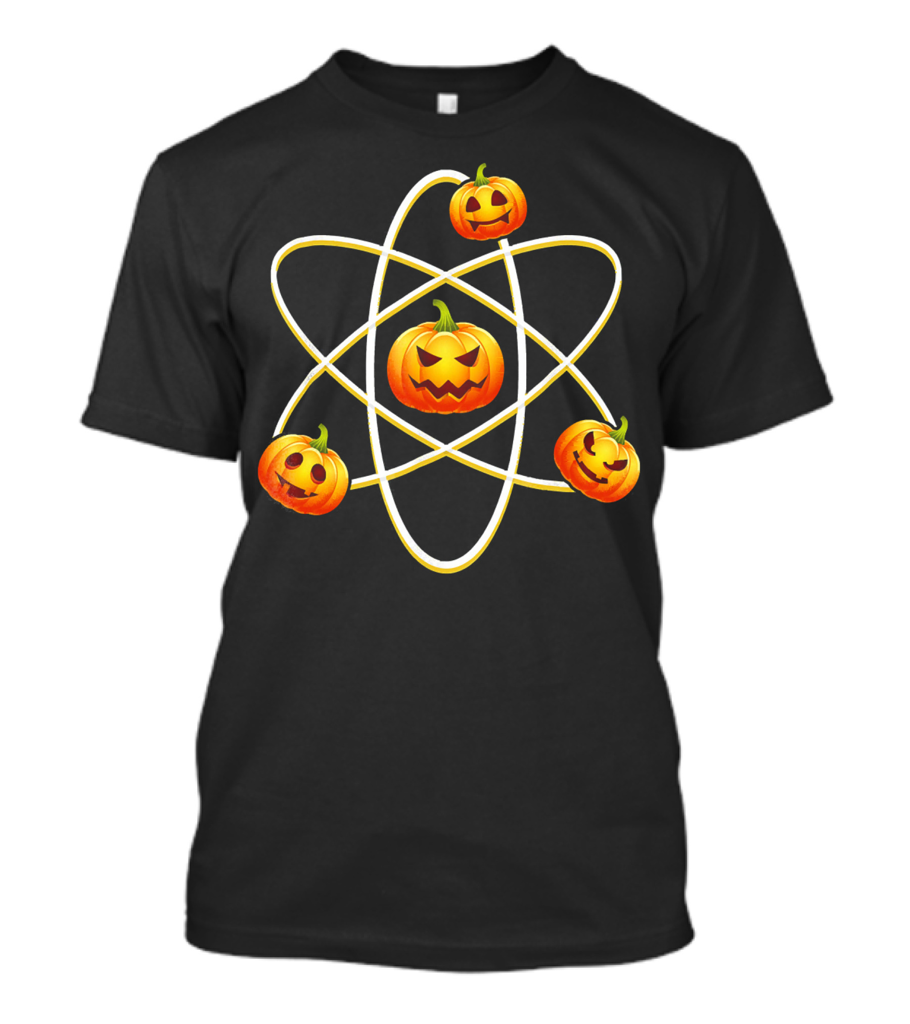 Halloween Pumpkin Atom Symbol With Jack-O'-Lanterns T-Shirt