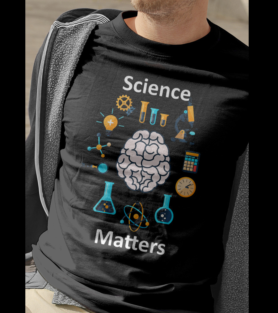 Science Matters STEM Tech Girls Brain Chemistry Physics Microscope T-Shirt