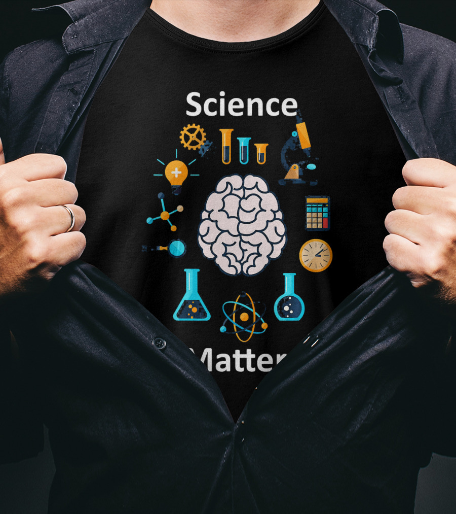 Science Matters STEM Tech Girls Brain Chemistry Physics Microscope T-Shirt