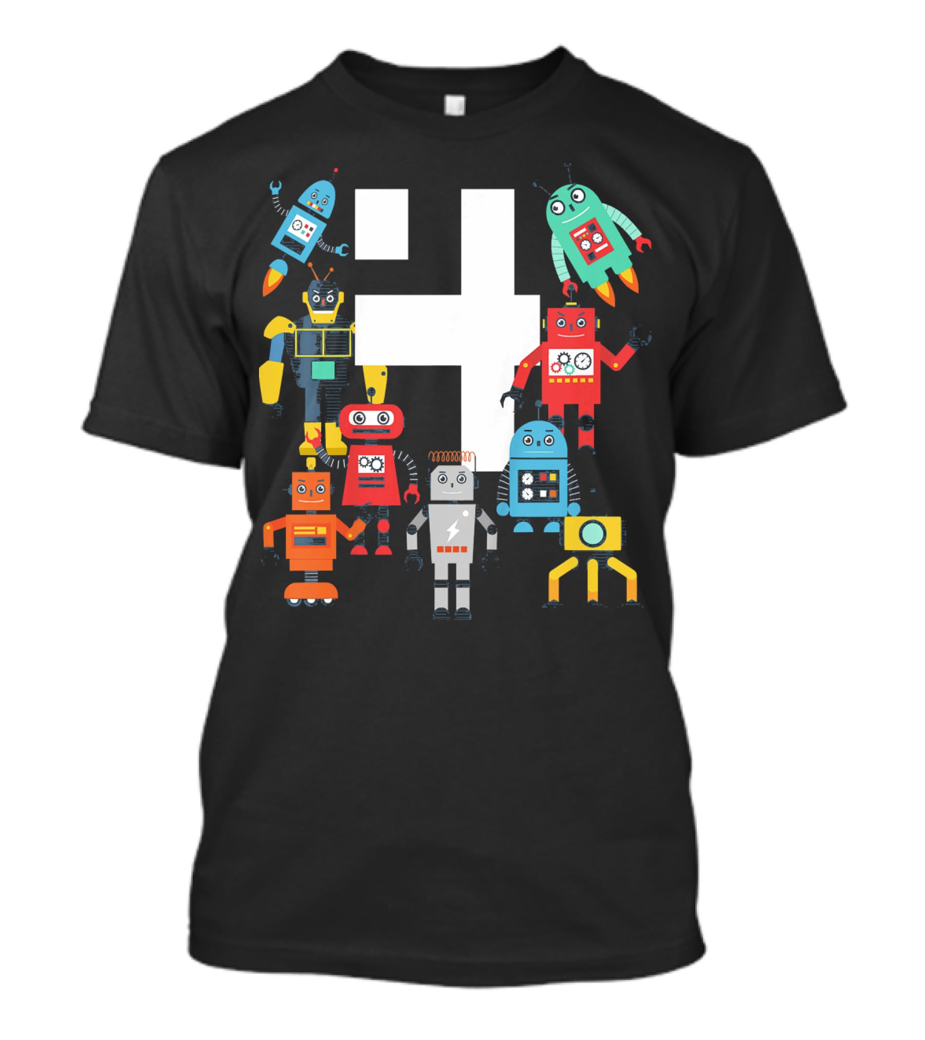 Kids 4 Year Old Robot Birthday Robots Science T-Shirt
