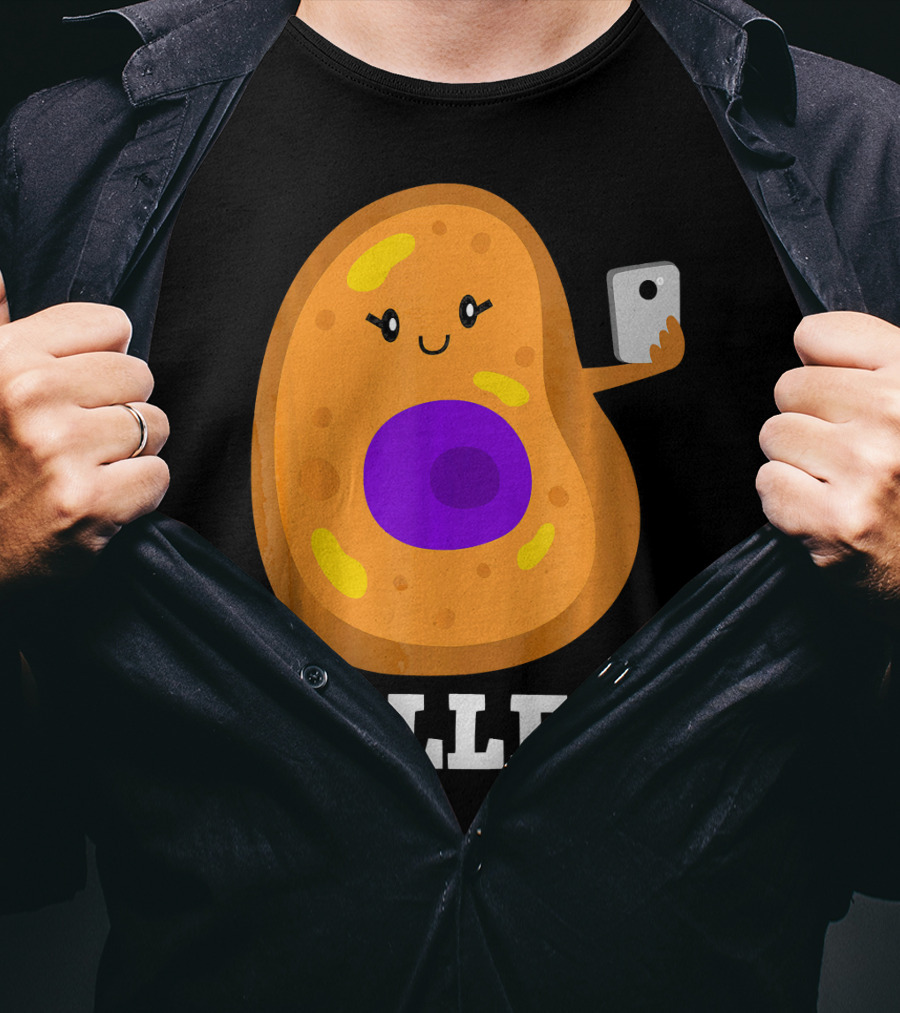 Cute Cell Character Taking Selfie For Science Teacher Enthusiasts T-Shirt