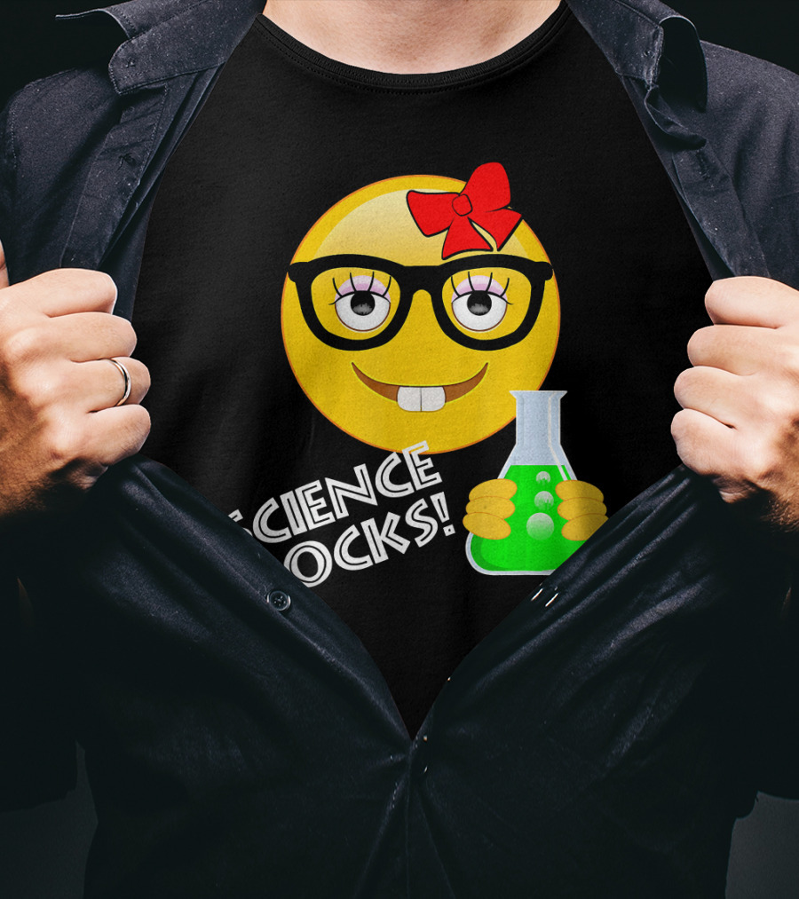 Science Rocks Emoji Chemistry Girl T-Shirt