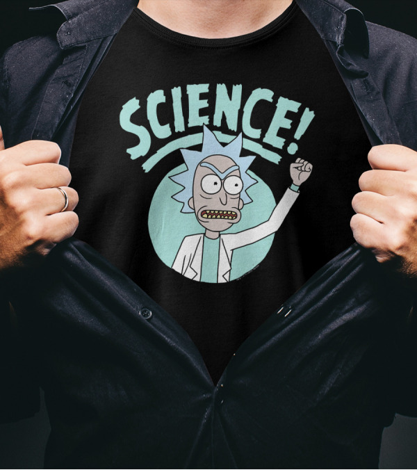 Rick And Morty Science Punch Fist Raised T-Shirt