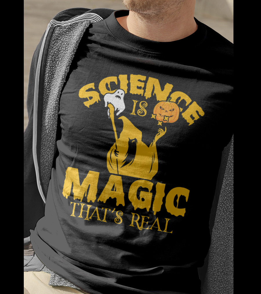 Science Is Magic That's Real Halloween Ghost Pumpkin T-Shirt