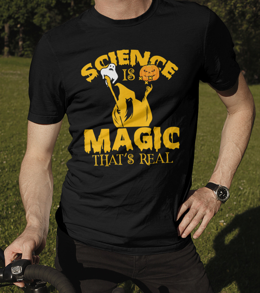 Science Is Magic That's Real Halloween Ghost Pumpkin T-Shirt