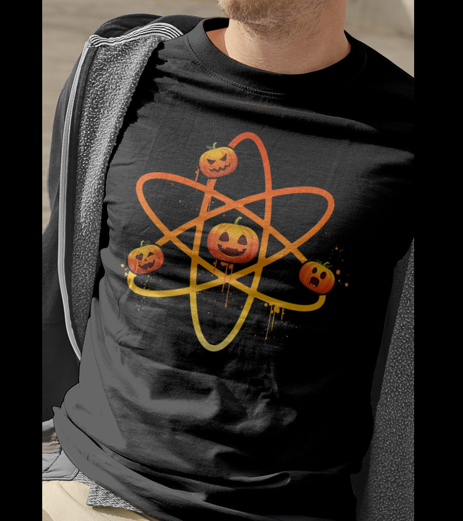 Halloween Night Funny Pumpkin Atom Smiles T-Shirt