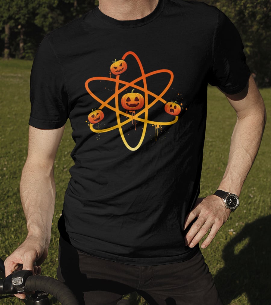 Halloween Night Funny Pumpkin Atom Smiles T-Shirt