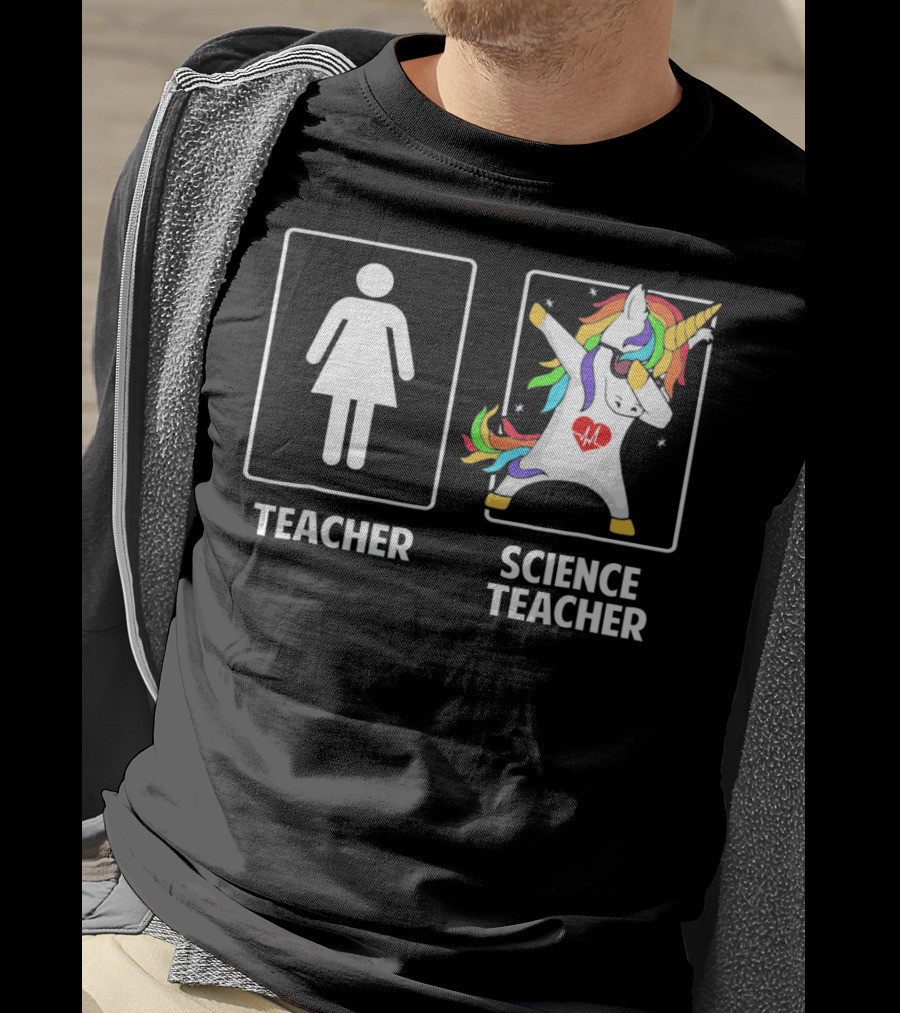 Teacher Science Teacher Unicorn Dabbing T-Shirt