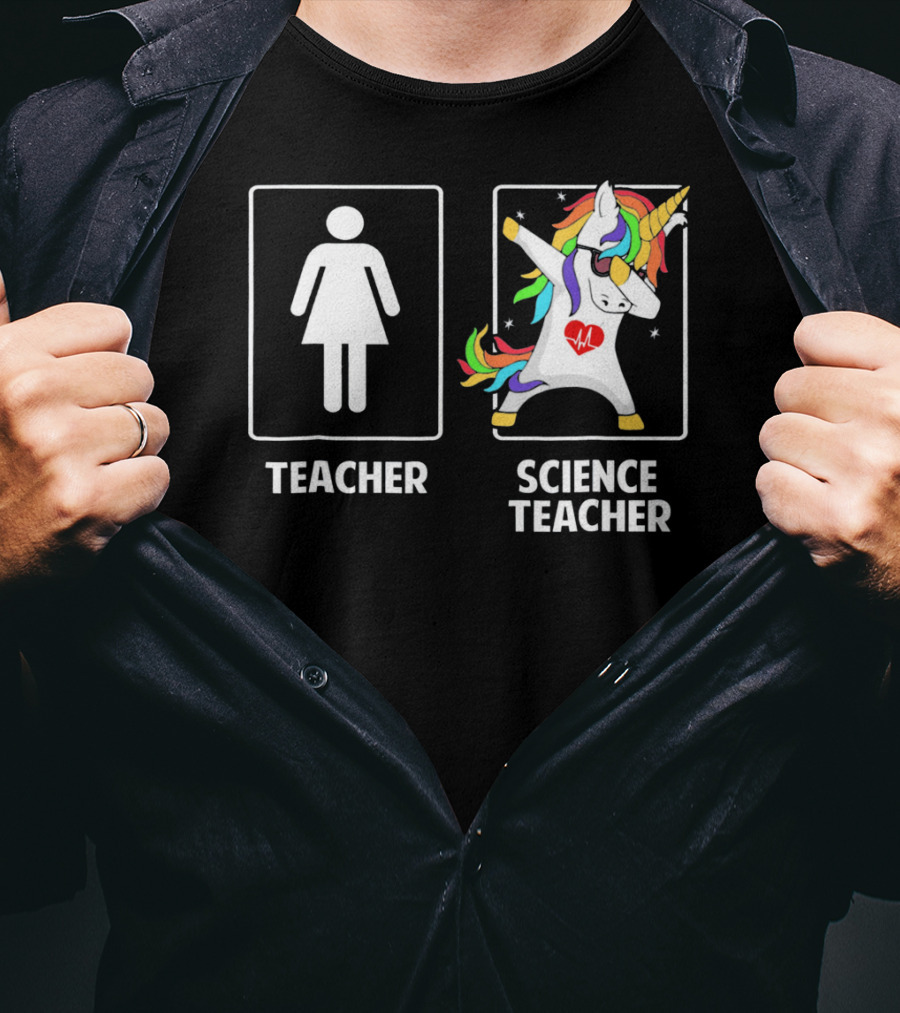 Teacher Science Teacher Unicorn Dabbing T-Shirt