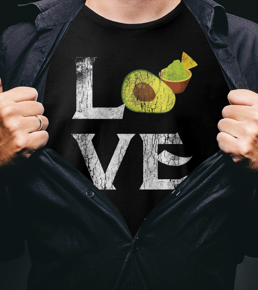 Love Mexican Guacamole Avocado Vegan Tex-Mex Passion T-Shirt