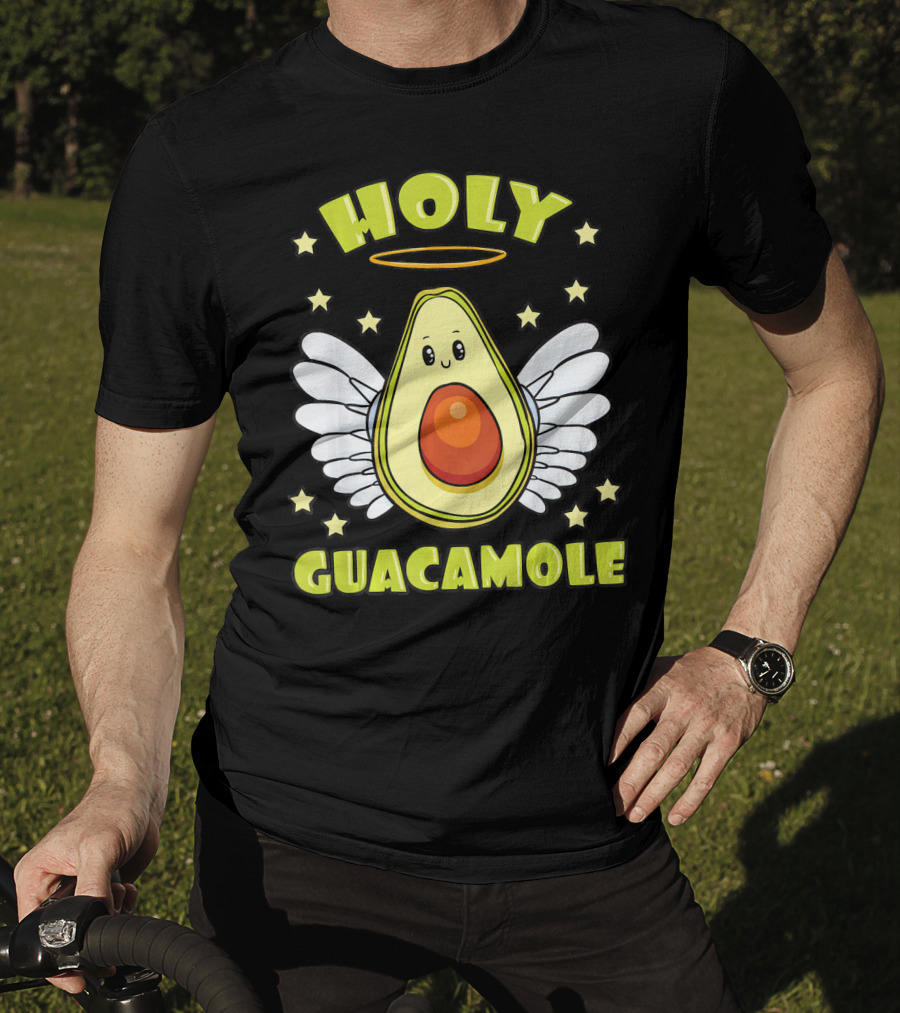 Holy Guacamole Avocado Angel With Halo And Wings T-Shirt
