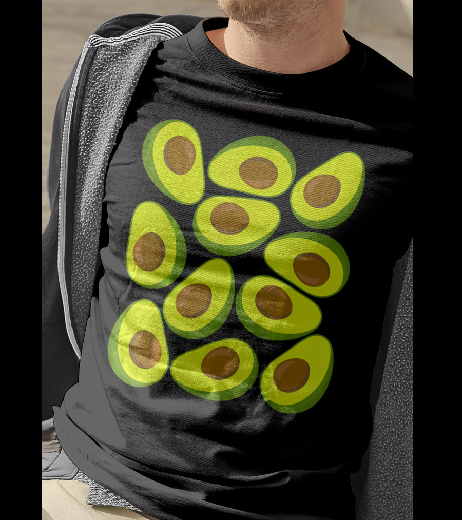 Avocado Pattern Funny Costume Holy Guaca T-Shirt