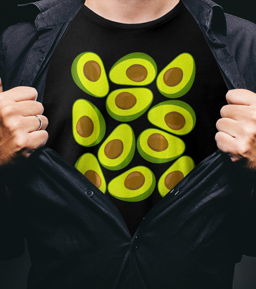Avocado Pattern Funny Costume Holy Guaca T-Shirt