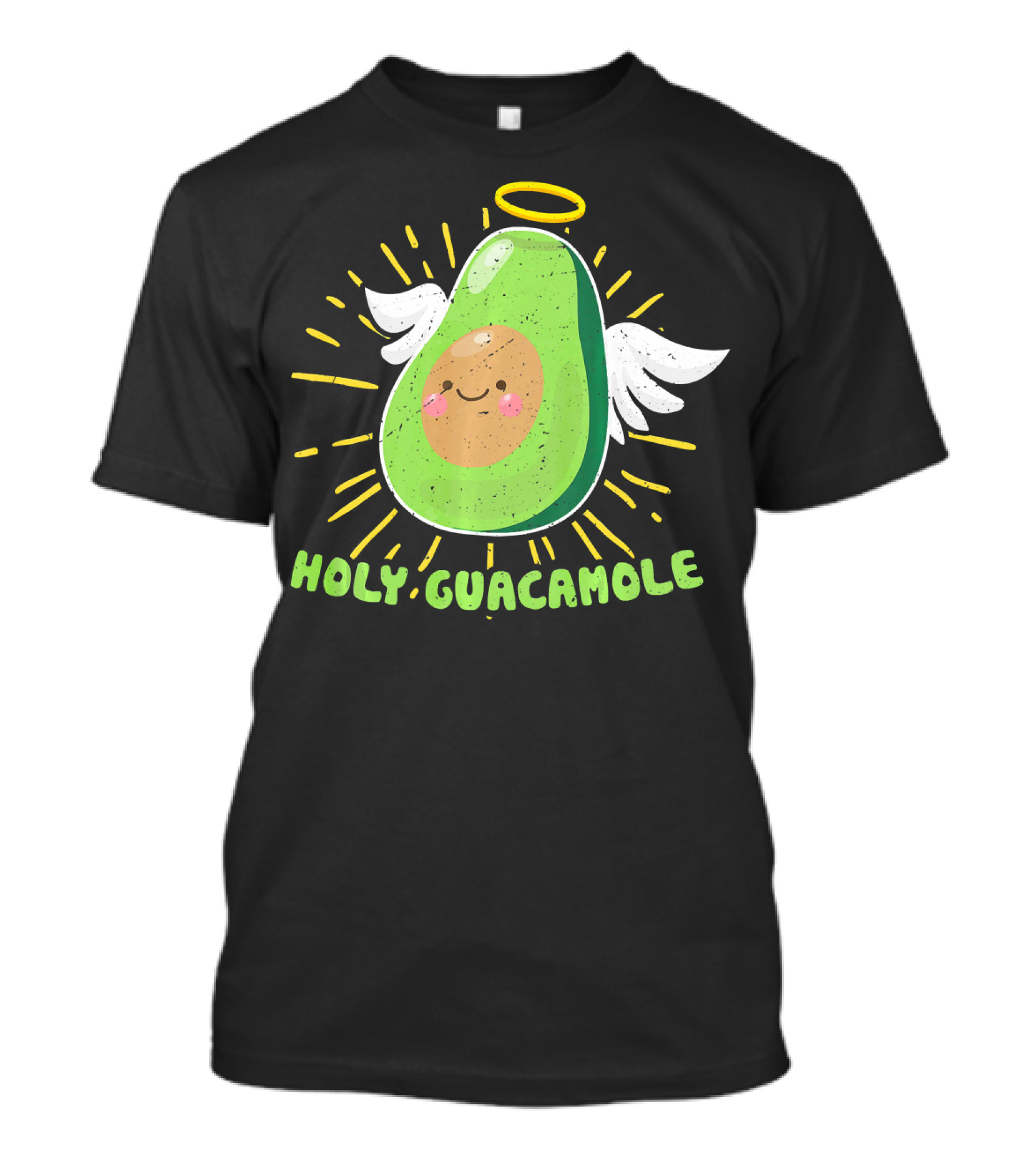 Holy Guacamole Avocado Lover Funny Veget Angel Wings Halo T-Shirt
