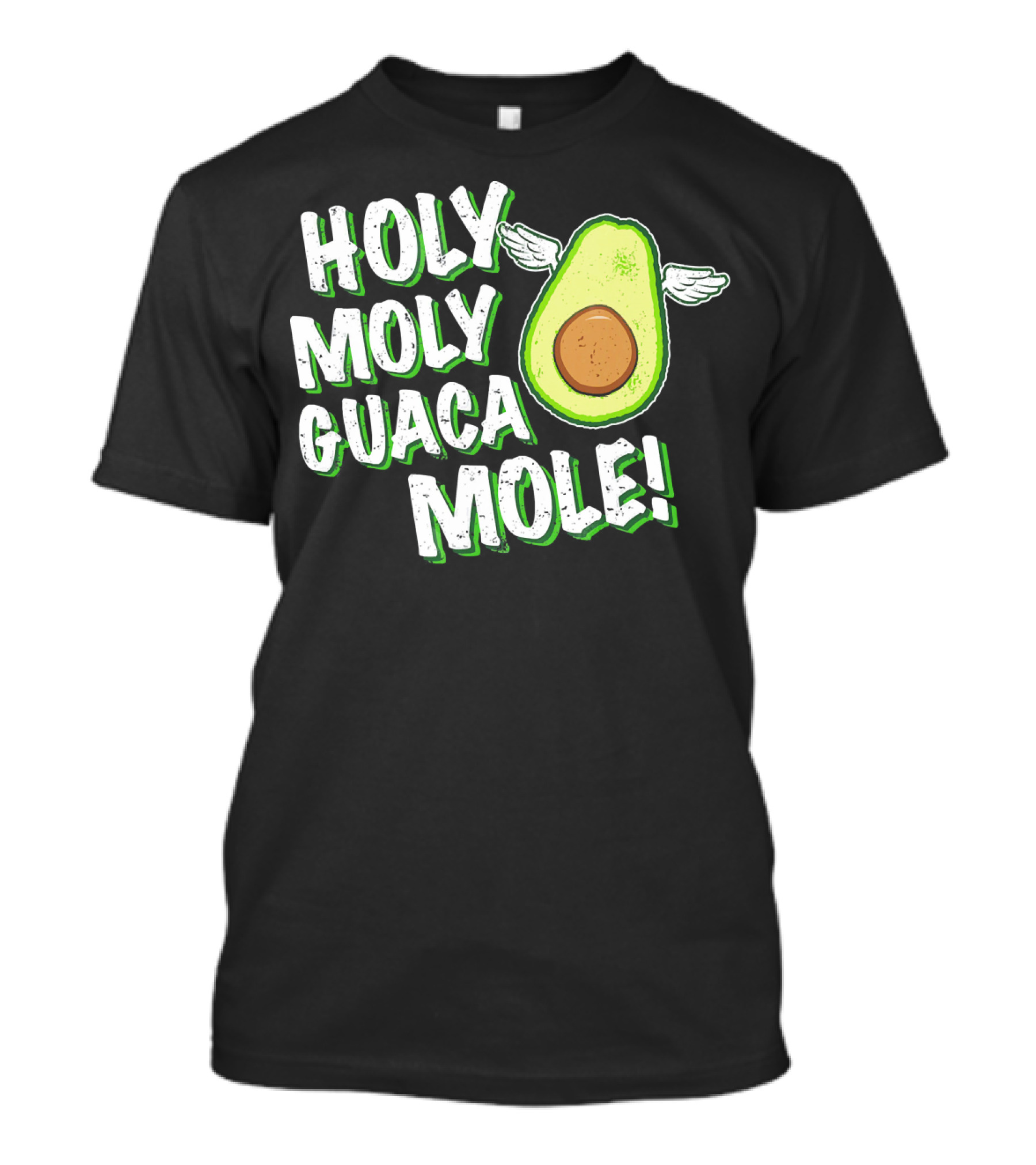 Holy Moly Guacamole Winged Avocado Funny Phrase T-Shirt