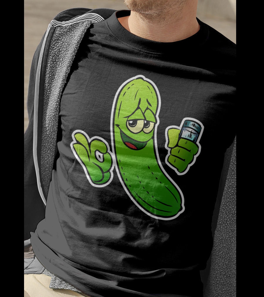 Funny Cool Pickle With Salt Shaker Spicy Vegetables Cucu T-Shirt