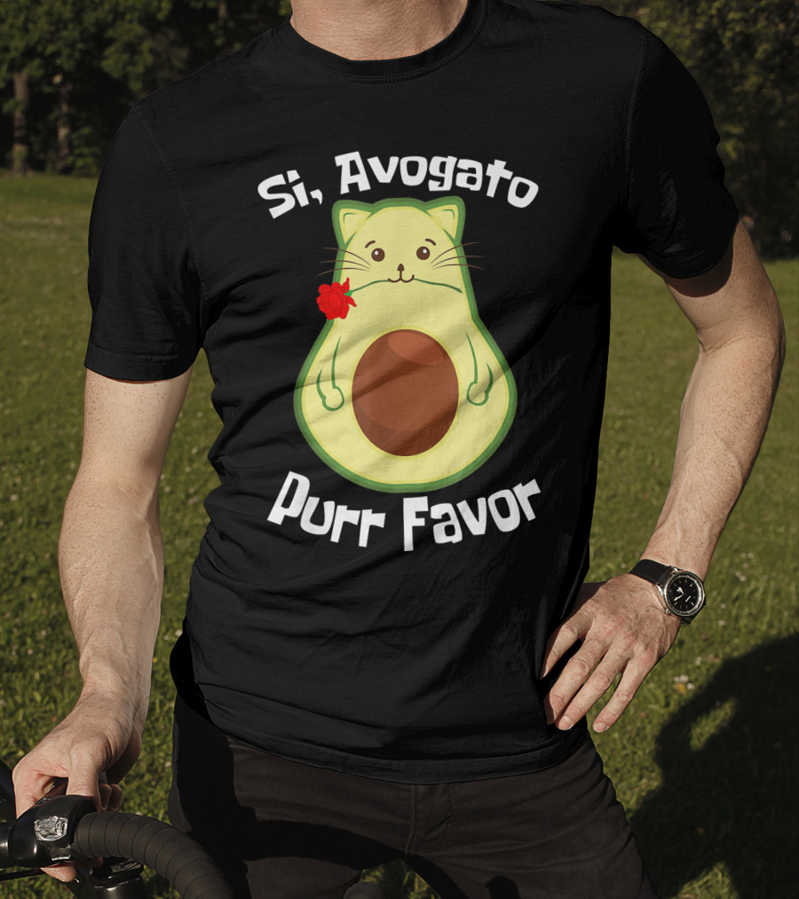 Si, Avogato Purr Favor Funny Avocado Guacamole Cat T-Shirt