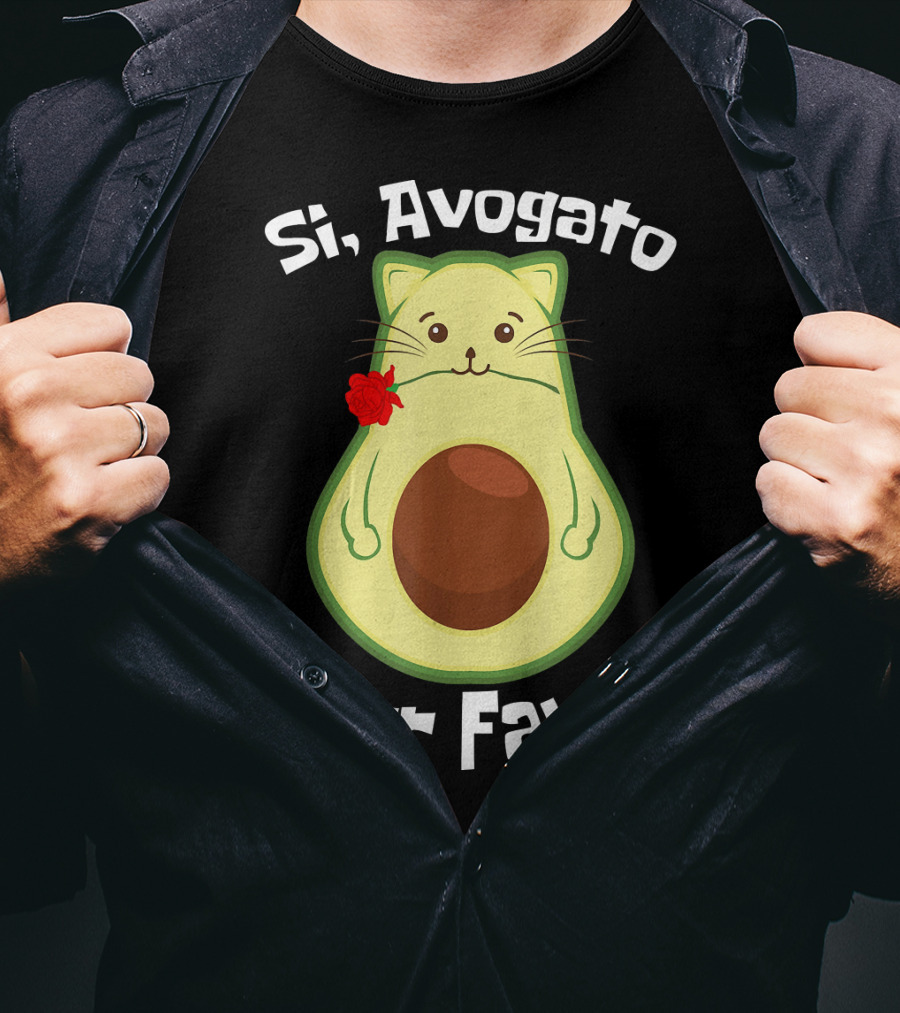 Si, Avogato Purr Favor Funny Avocado Guacamole Cat T-Shirt
