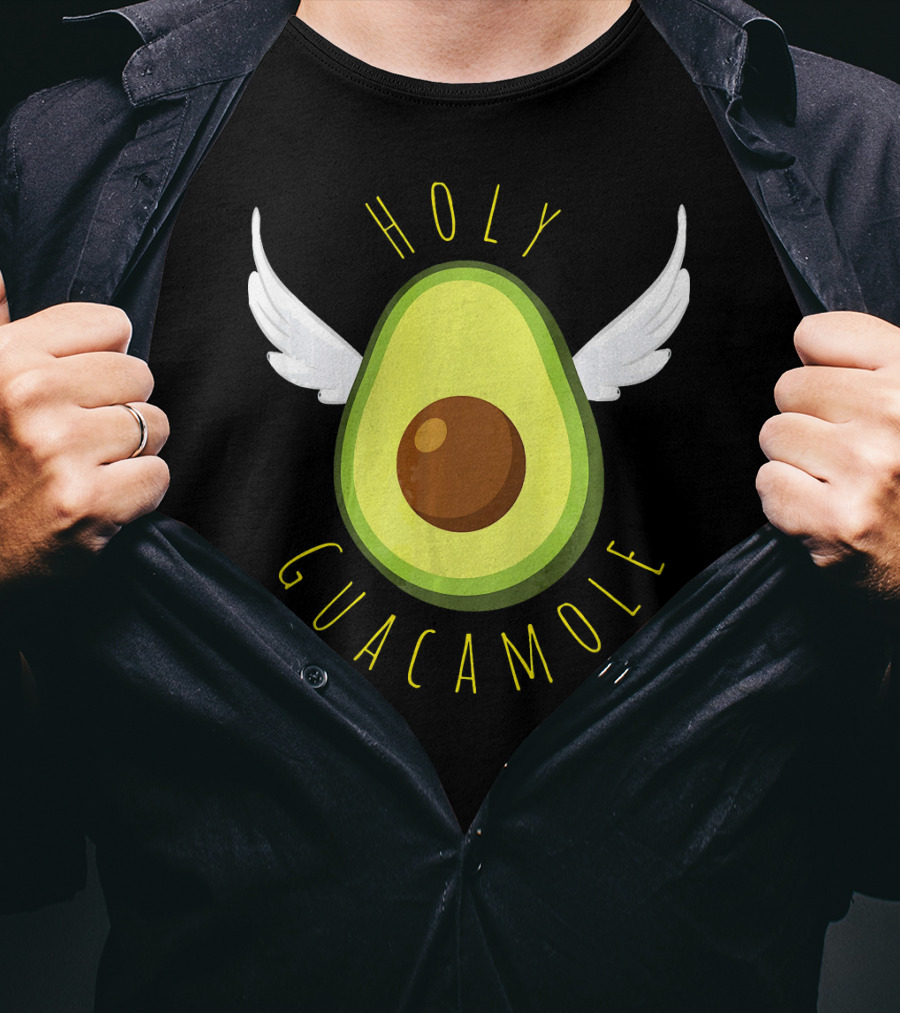 Holy Guacamole Avocado Angel Wings T-Shirt