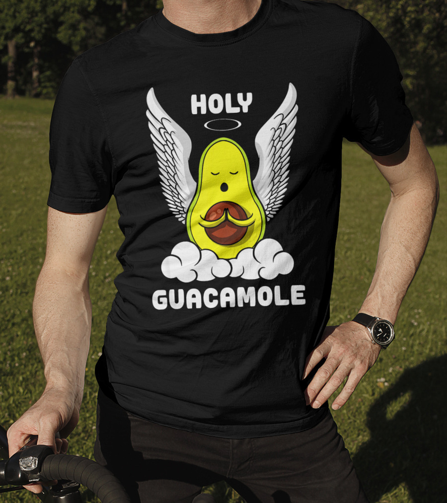 Holy Guacamole Avocado Angel With Wings Vegan Funny T-Shirt