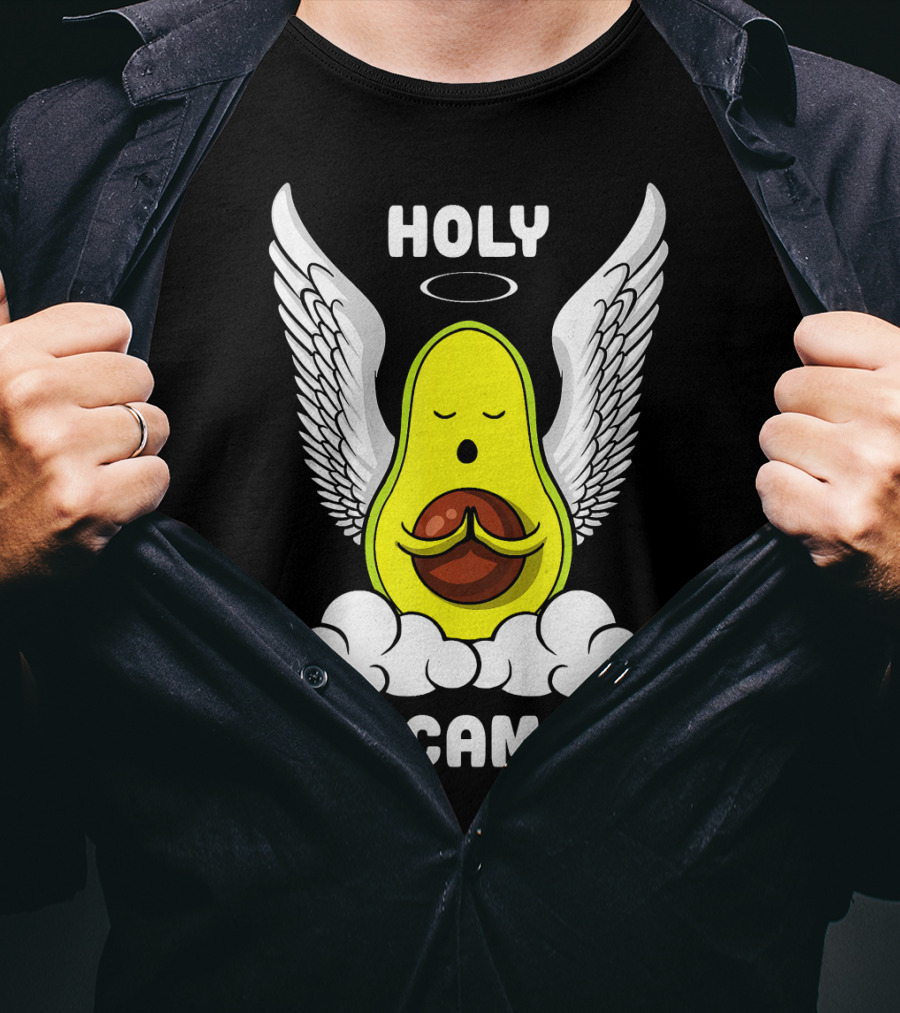 Holy Guacamole Avocado Angel With Wings Vegan Funny T-Shirt