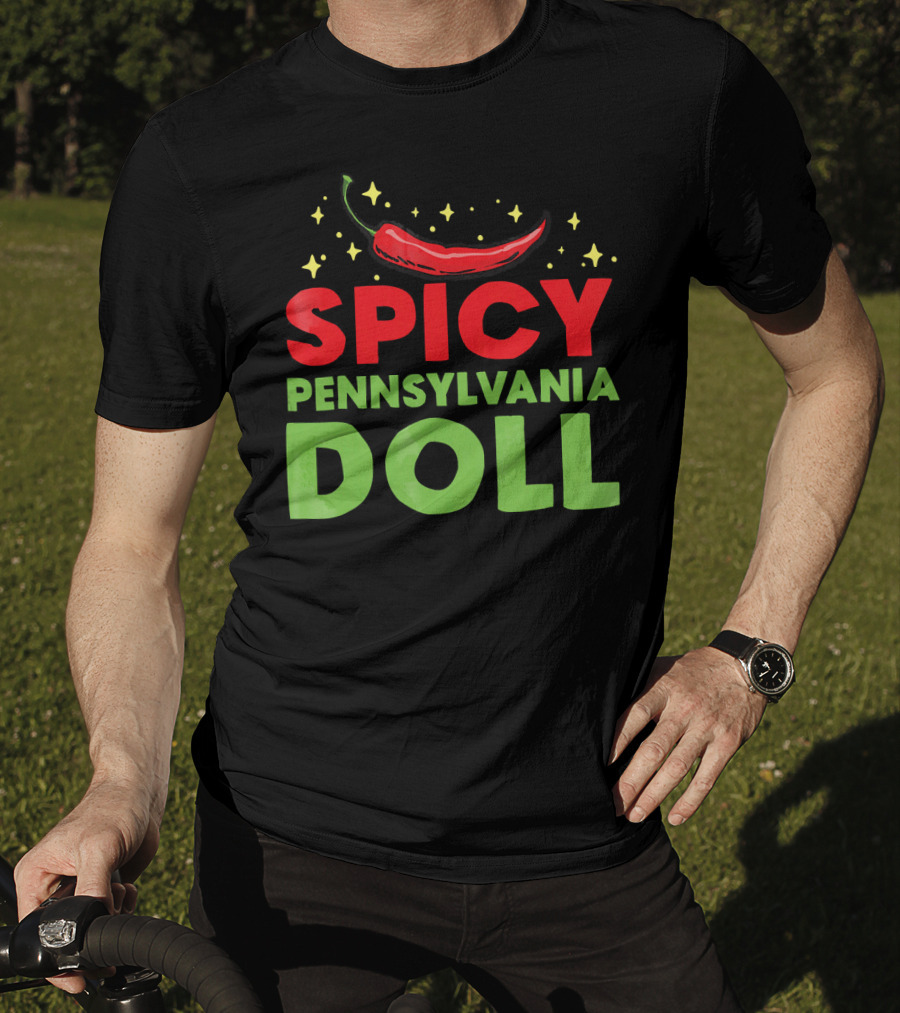 Spicy Pennsylvania Doll Chili Pepper Stars Fun T-Shirt