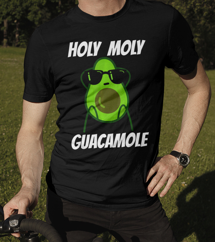 Holy Moly Guacamole Avocado With Sunglasses T-Shirt