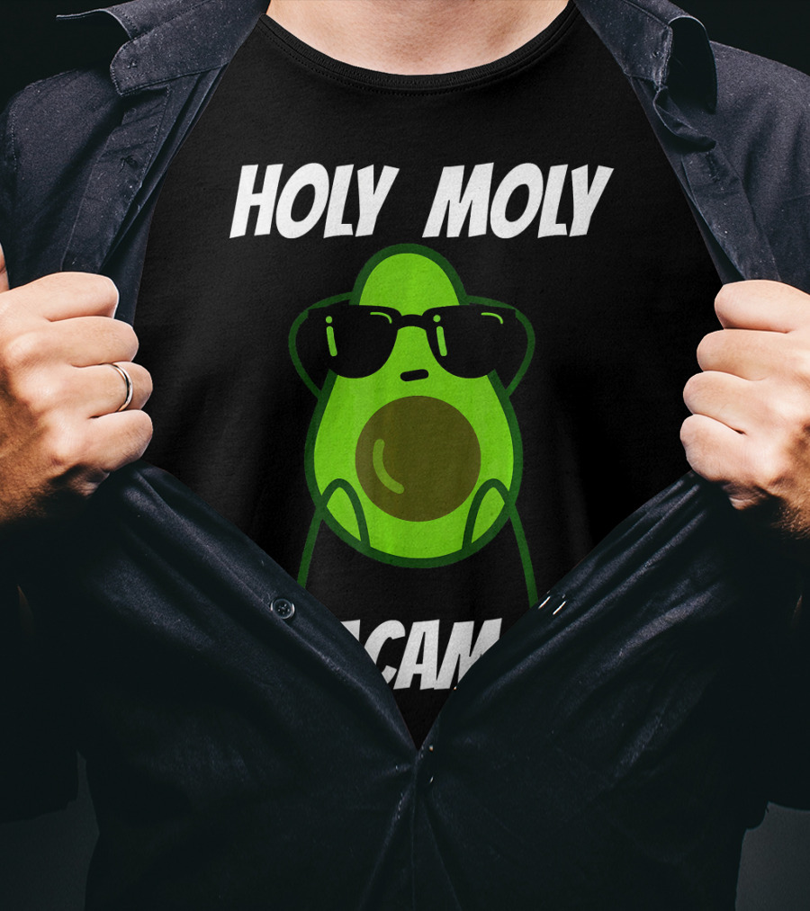 Holy Moly Guacamole Avocado With Sunglasses T-Shirt