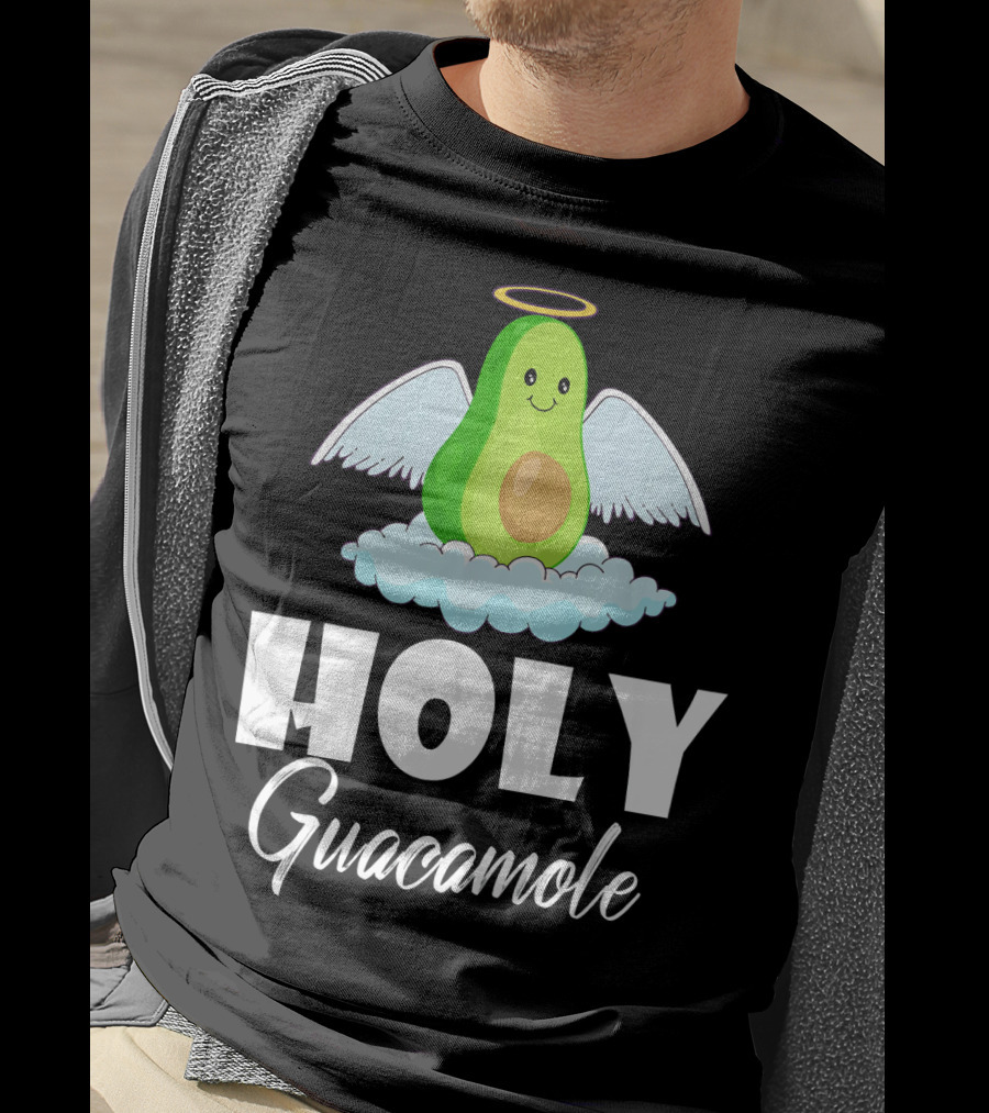 Holy Guacamole Avocado With Angel Wings And Halo T-Shirt