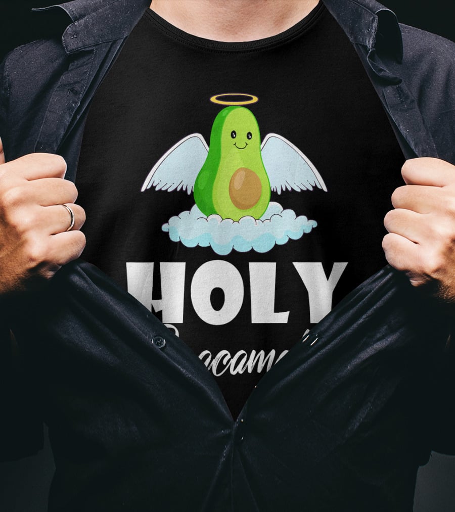 Holy Guacamole Avocado With Angel Wings And Halo T-Shirt