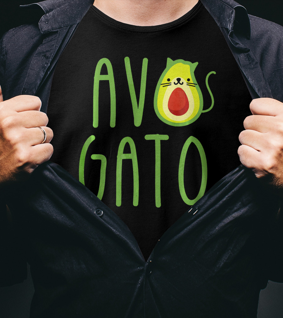 Funny Avogato Cat Cute Guacamole Avocado T-Shirt