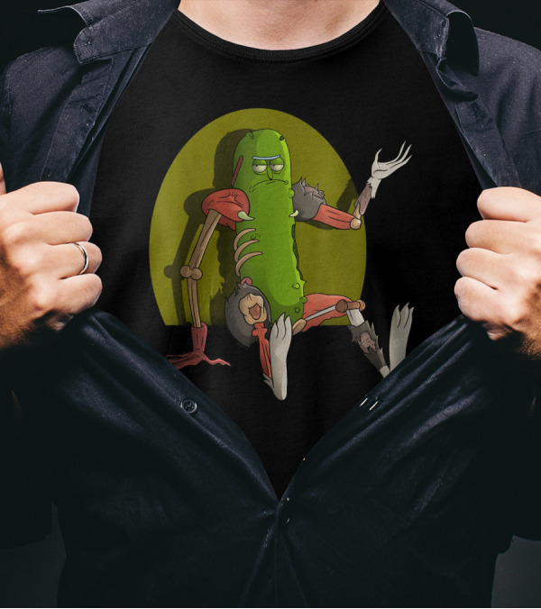 Mademark X Rick And Morty Pickle Rick Sitting Pose T-Shirt