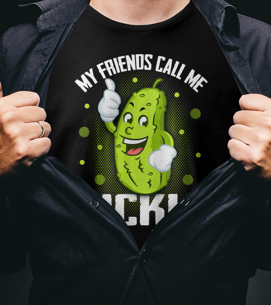 My Friends Call Me Pickle Cartoon Character With Thumbs Up T-Shirt
