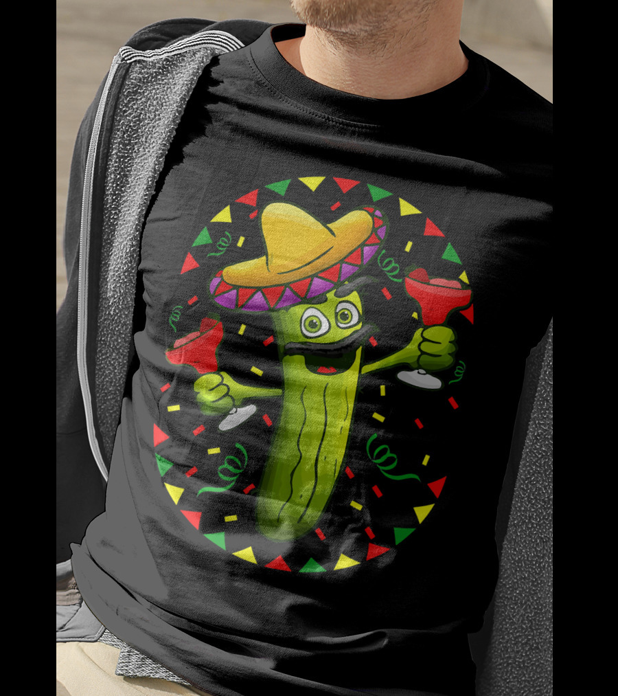 Sombrero Pickle Margarita Cinco De Mayo Fiesta T-Shirt