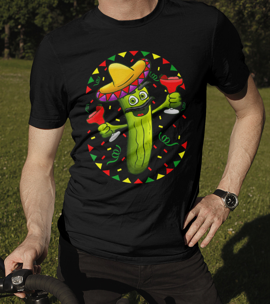 Sombrero Pickle Margarita Cinco De Mayo Fiesta T-Shirt