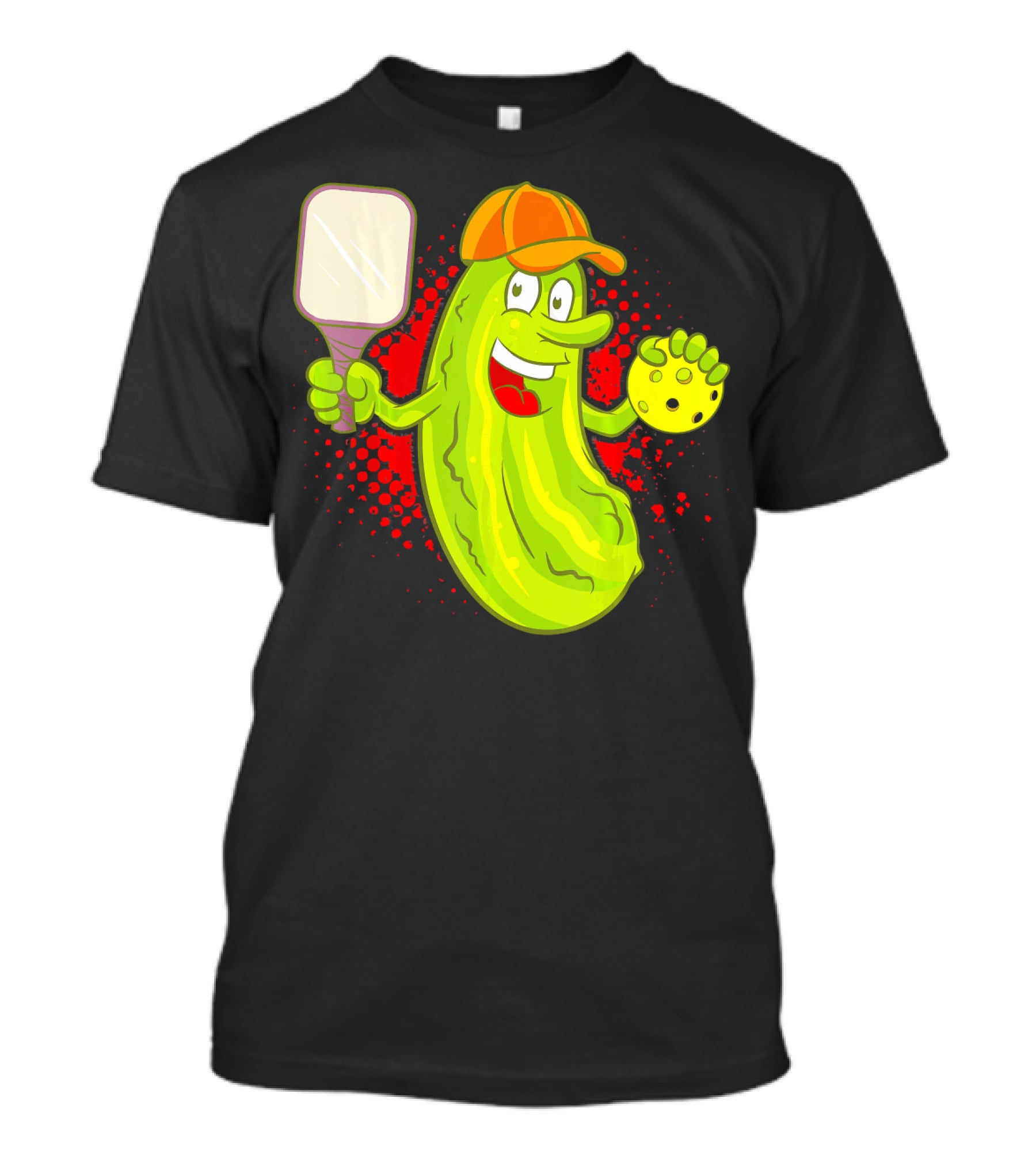 Pickleball Pickle Funny Humor With Paddle And Ball T-Shirt