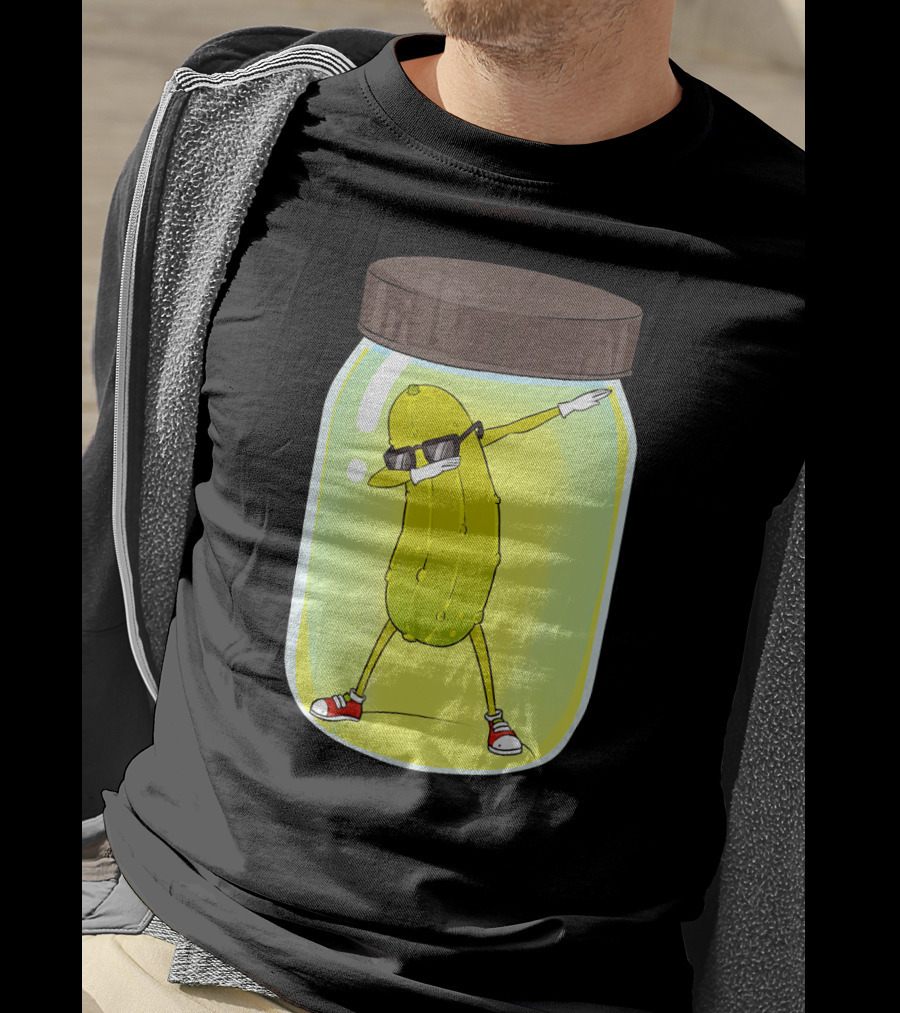 Dancing Pickle Dab In A Jar Cute Pickle Love T-Shirt