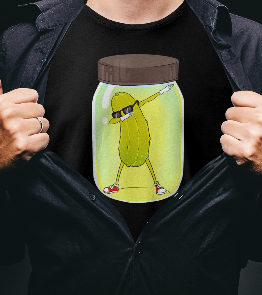 Dancing Pickle Dab In A Jar Cute Pickle Love T-Shirt