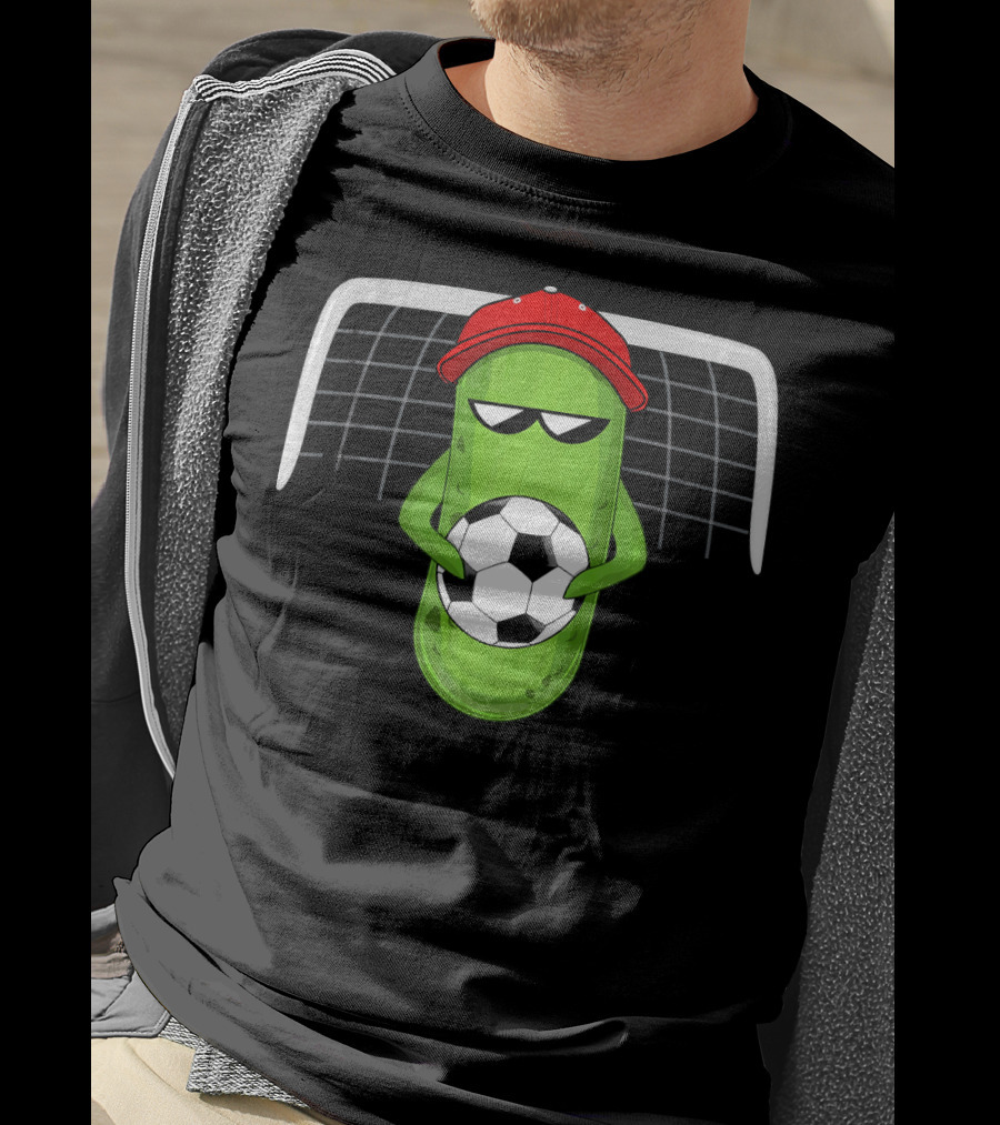 Pickle Soccer Player In Red Cap With Sunglasses T-Shirt