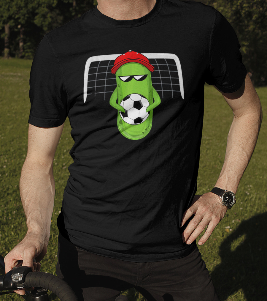Pickle Soccer Player In Red Cap With Sunglasses T-Shirt