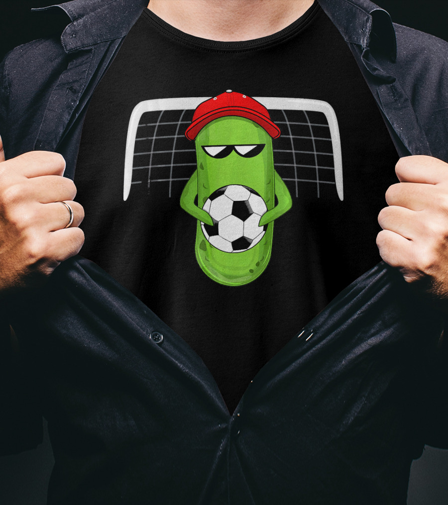 Pickle Soccer Player In Red Cap With Sunglasses T-Shirt