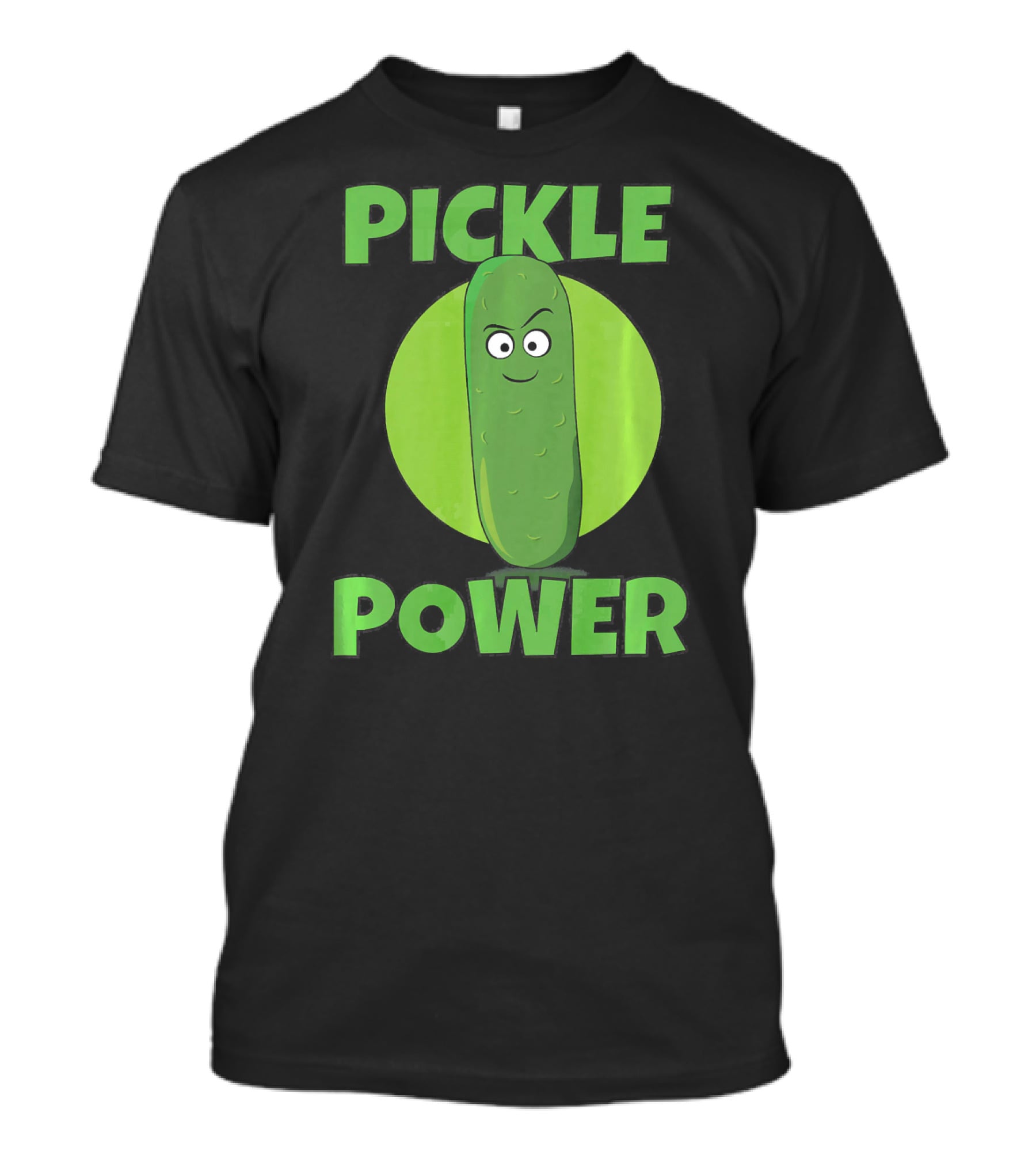 Pickle Power I Love Pickles Smiling Cartoon Pickle Character T-Shirt