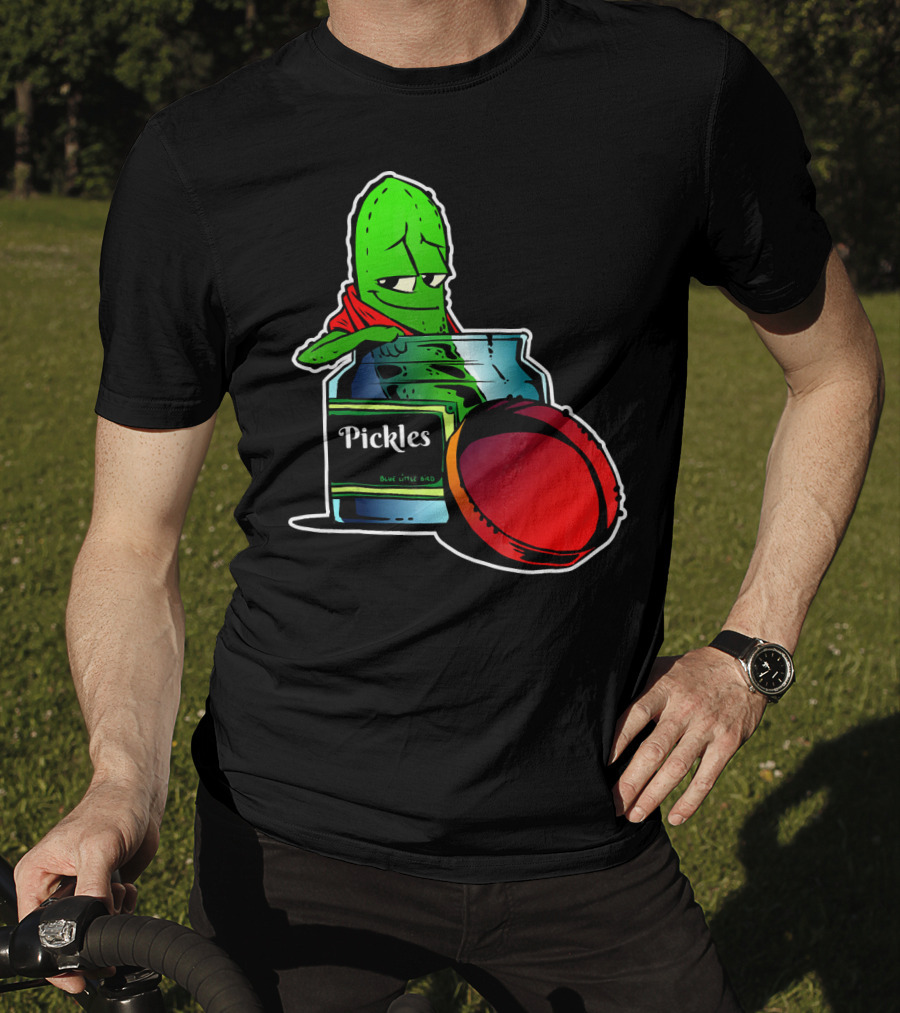Pickles In Jar Funny Pickle Lover With Blue Lid And Red Sauce T-Shirt