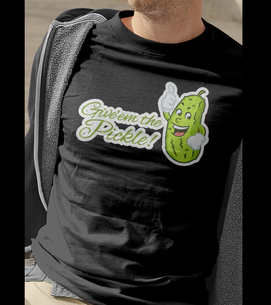 Give'em The Pickle Thumbs Up Cartoon Character T-Shirt