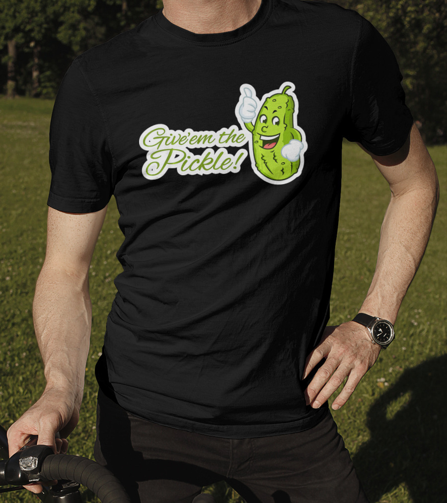 Give'em The Pickle Thumbs Up Cartoon Character T-Shirt