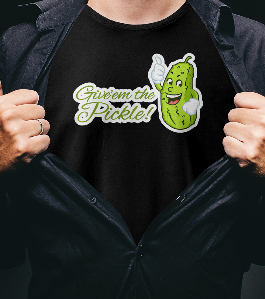 Give'em The Pickle Thumbs Up Cartoon Character T-Shirt