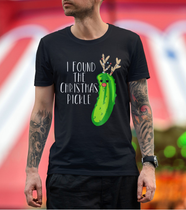 Premium T-Shirt: I Found the Christmas Pickle Reindeer Antlers Holiday Humor T-Shirt I Found the Christmas Pickle Reindeer Antlers Holiday Humor T-Shirt