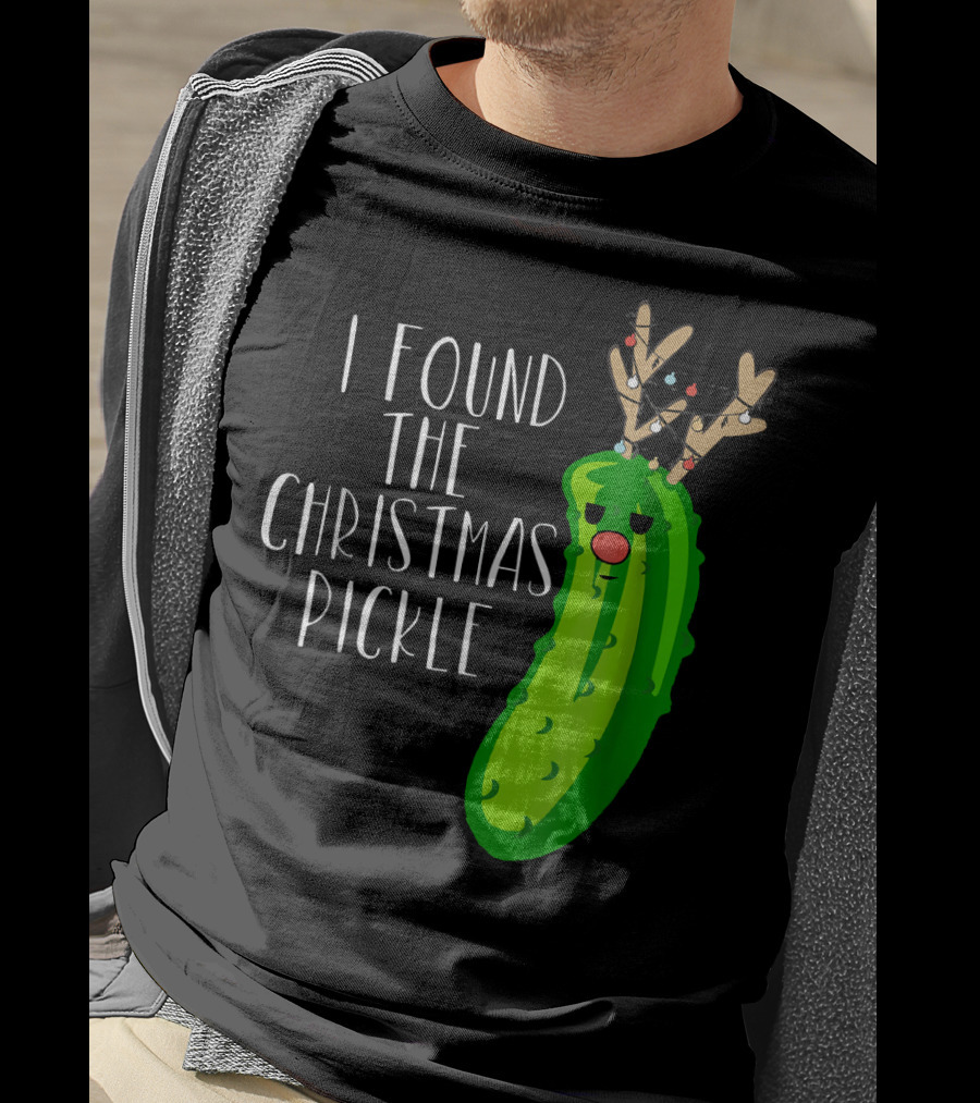 I Found The Christmas Pickle Reindeer Antlers Holiday Humor T-Shirt
