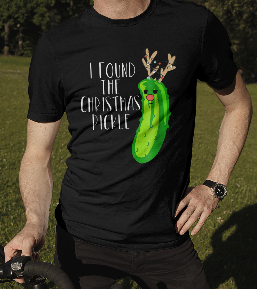 I Found The Christmas Pickle Reindeer Antlers Holiday Humor T-Shirt