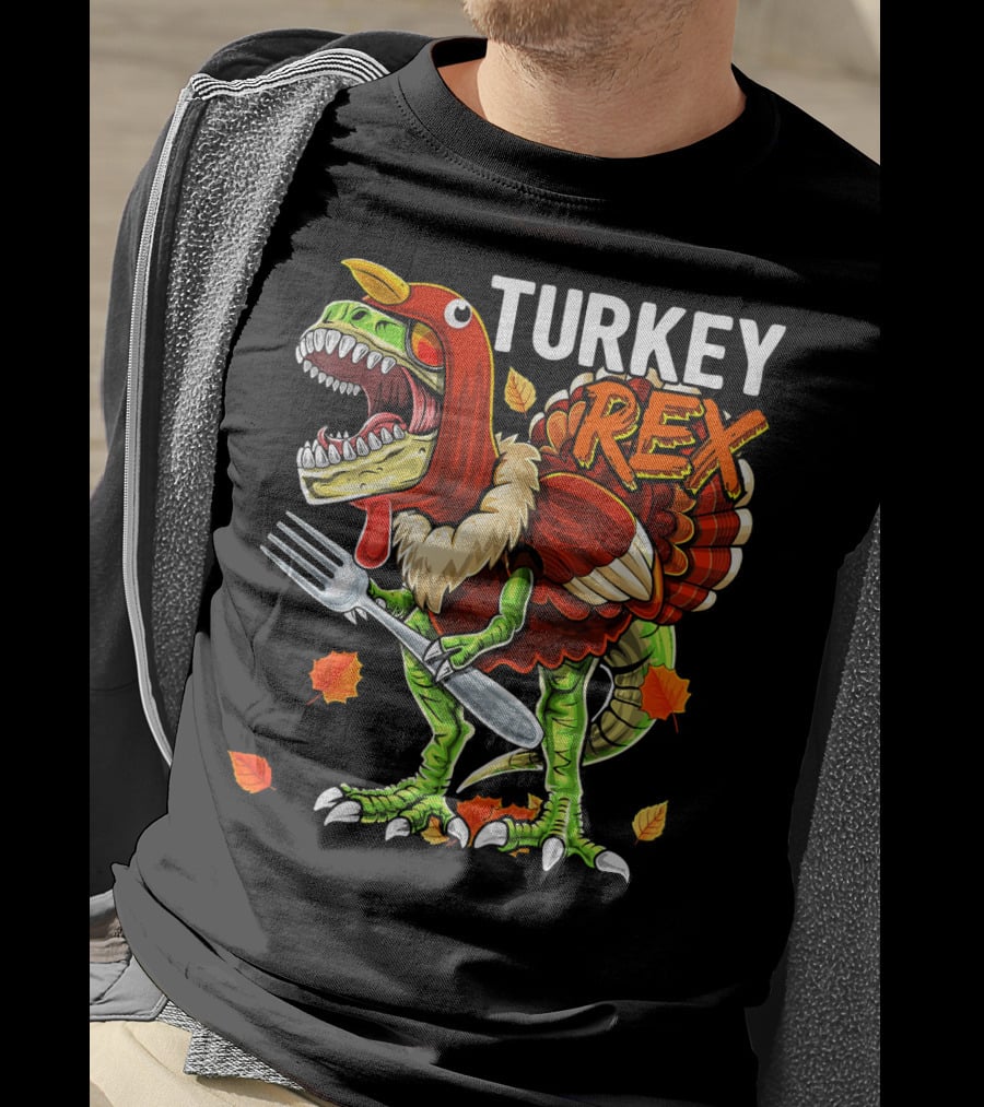 TURKEY REX Thanksgiving Dinosaur Costume T-Shirt